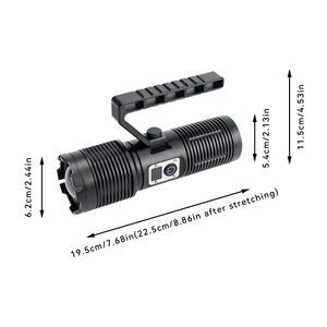 Đèn pin chiến thuật zoom thu phóng mới, sạc <span class=keywords><strong>USB</strong></span>, hợp kim nhôm trắng, đèn <span class=keywords><strong>LED</strong></span> với nguồn sáng 4000 lumen - Product Image 6