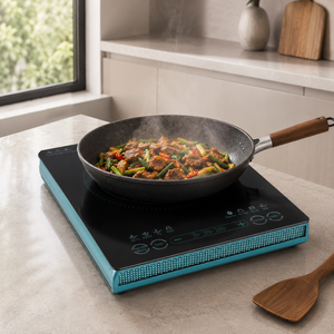Cocina de Inducción Portátil de Lujo Ligero de Alto Valor, de un Solo Quemador, Cuadrada, Manual, Impermeable, para Uso Doméstico y Exterior, para Freír y Hotpot - Product Image 1