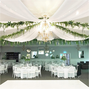 White Wedding Ceiling Drapes Luxurious Lights Ceiling Draping Drapes From Ceiling Suppliers <b>for</b> Wedding Decoration - Product Image 2