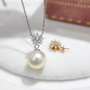 31371 Accesorios de Perlas DIY, Colgante de Plata S925 con Cuentas Redondas de 9-15 mm, Soporte Vacío para Colgante de Collar con Diseño de Copo de Nieve - Product Image 2