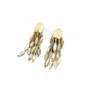 Boucles d'oreilles à pampilles perlées, style bohème, franges pendantes, bijoux pour femmes - Product Image 5