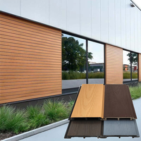 Nouveau panneau de revêtement mural extérieur ASA résistant aux UV, léger, couleur bois naturel, rainuré, durable