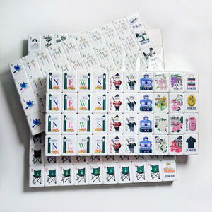 Factory Wholesale Acrylic American Mahjong Set Masters Golf Floral Pattern 160 Polished Mahjong Tiles for Party <b>Entertainment</b> - Product Image 2