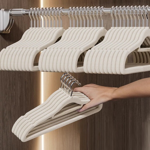 Flocked Clothes Hanger Non Marking Anti Slip Extra Large Coat Hanger For Wardrobe Organization - Product Image 1
