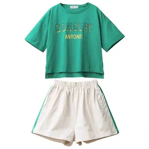 2023 new summer girls summer suits style girls sports summer clothes 12 girls big children short-sleeved shorts 13 years old