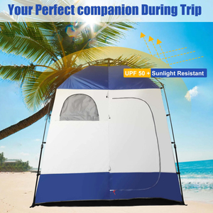 Tienda de campaña emergente para acampar al aire libre, 2 habitaciones, tienda de privacidad de lujo de gran tamaño con cuerda colgante y <span class=keywords><strong>tendedero</strong></span> - Product Image 6