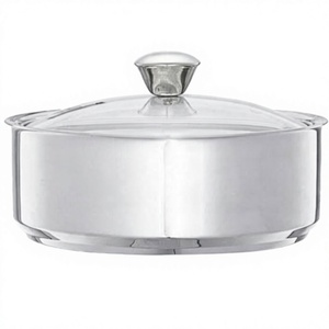 Casserole en acier inoxydable avec couvercle en verre, 24 cm, design moderne, durable, passe au lave-vaisselle, compatible avec les cuisinières à gaz et à induction - Product Image 5