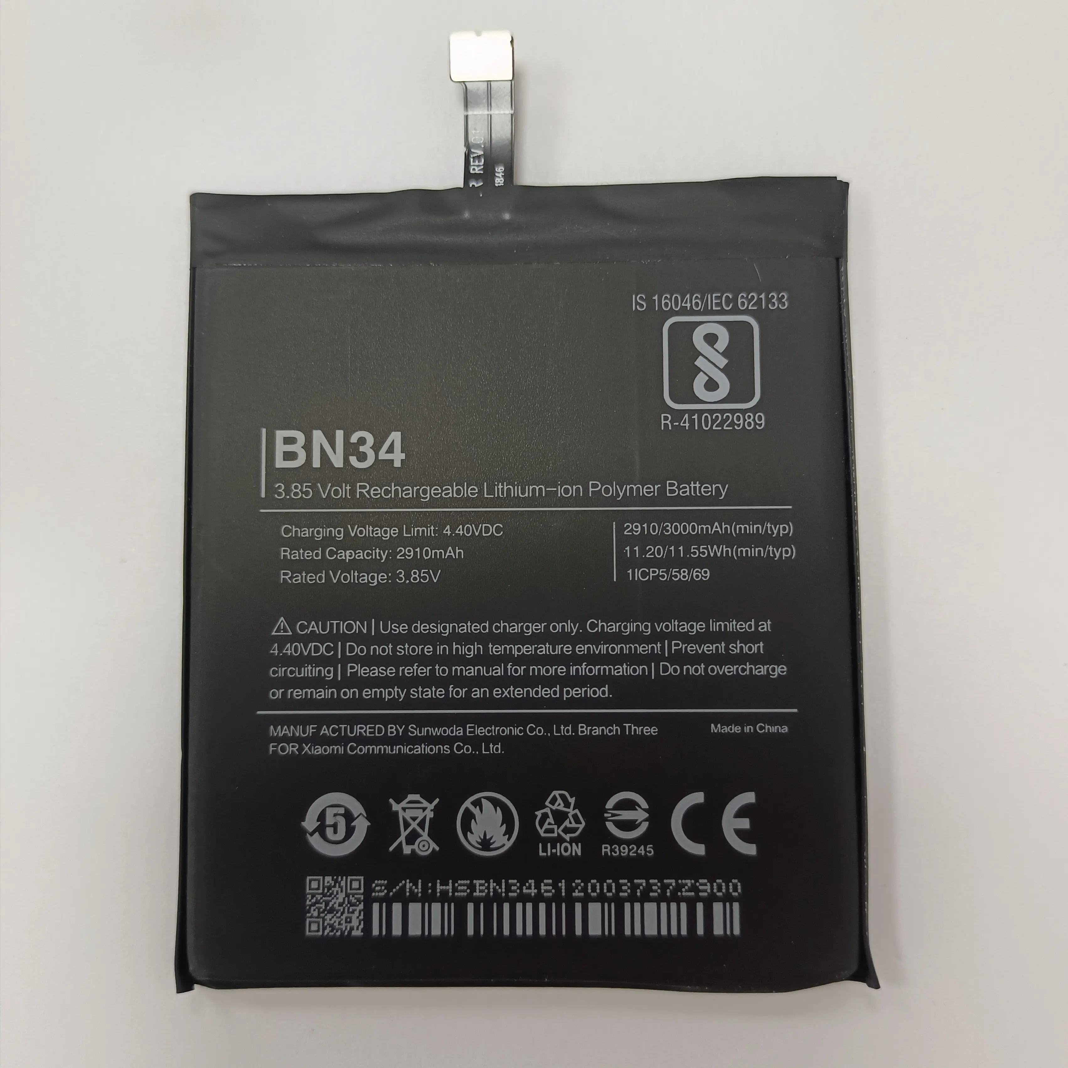 OEM&ODM custom Original BN34 2910Mah Rechargeable replacement Lithium ion Mobile Phones Battery pack for xiaomi Redmi m365 a3