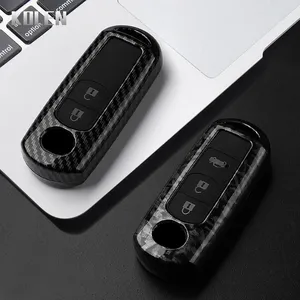 เคสกุญแจรถยนต์ลายคาร์บอนไฟเบอร์ ABS สำหรับ Mazda 2 3 5 6 BL BM GJ Atenza Axela Demio CX-3 CX3 CX-5 CX5 CX7 CX-9 CX8 พร้อมพวงกุญแจ - Product Image 1