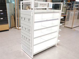 Kệ Trưng Bày Chăm Sóc Da Led Dạ Quang Thời Trang Kệ Kính Kim Loại Màu Trắng Tùy Chỉnh Có Thể Điều Chỉnh Giá Trưng Bày Mỹ Phẩm Cho Sản Phẩm Sức Khỏe - Product Image 2