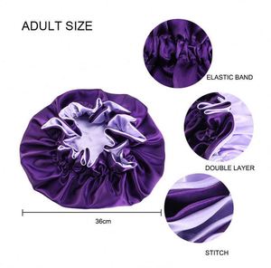 Gorros de Satén con Encaje para Madre e Hija, Color Sólido, Personalizables con Logotipo, Reversibles, para Mujer y Bebé, Venta al Por Mayor - Product Image 2