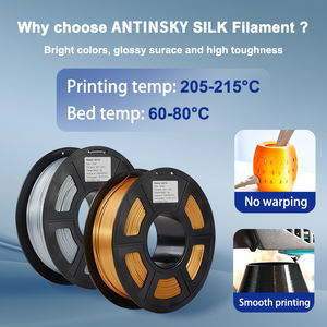 เส้นใยพิมพ์ 3 มิติ Antinsky PLA Silk หลายสี ขนาด 1.75 มม. น้ำหนัก 1 กก. ผิวมันเงา ความทนทานสูง ความเร็ว 50-200 ม./วินาที เส้นใย PLA Silk - Product Image 3
