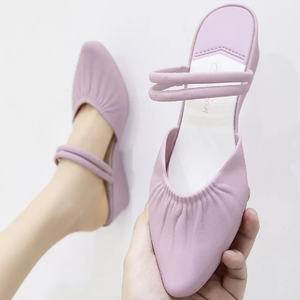 Phụ Nữ Thanh Lịch Trọng Lượng Nhẹ PVC Trên Slingback Dép Ngón Chân Nhọn Dây Đeo Mắt Cá Chân Phong Cách Thời Trang Giản Dị Xu Hướng Slip-On Cho Mùa Thu - Product Image 5