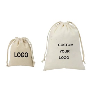 Sac à cordon personnalisé en coton, petit sac cadeau en maille avec cordon, emballage personnalisé avec logo en coton - Product Image 1