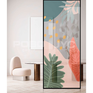 Partición de vidrio partición de habitación clásica Pantalla de vidrio decorativa templada arte comedor divisor - Product Image 1