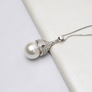 Ensemble de serre-tête et d'accessoires pour boucles d'oreilles en argent S925 avec perle de 11-12 mm et grand pendentif, accessoires de bricolage 739 - Product Image 1