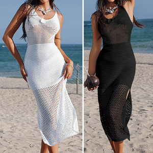 2025 Custom Crochet Polyester <strong>Beach</strong> Dress for Women Hollow Sexy Knit <strong>Cover</strong> <strong>Ups</strong> <strong>Plus</strong> <strong>Size</strong> Swimwear Beachwear 1 Piece Bra Style - Product Image 2