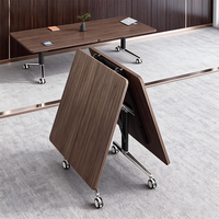 Bureau de travail portable extensible et pliable en bois - Table de conférence et de formation minimaliste à usage commercial, taille personnalisable