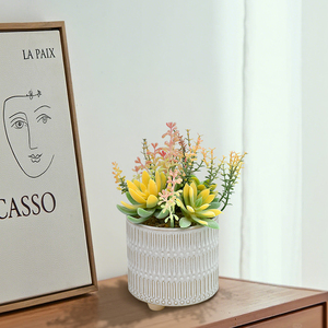 Piante Grasse Artificiali <span class=keywords><strong>in</strong></span> <span class=keywords><strong>Vaso</strong></span> - Decorazione Moderna ed Estetica per Casa, Pasqua, Primavera e Matrimoni - Product Image 5