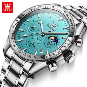 OLEVS 3618 Montre chronographe à quartz à la mode pour hommes <span class=keywords><strong>Moonswatch</strong></span> Calendrier Montre-bracelet en acier inoxydable Étanche Montres de luxe pour hommes - Product Image 2
