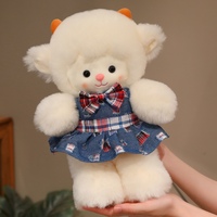 Niedliches gekleidetes Schaf-Plüschtier, weiches gefülltes Lamm-Kuscheltier, Bauernhof-Tier-Plüschfiguren für Kinder, Sofa-Deko, Geburtstagsgeschenk
