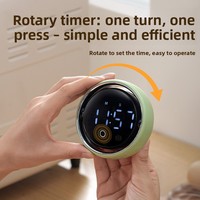 Timer Digital Magnetik Pintar dengan Pengaktifan Suara, Dial Putar Bulat, Jam Alarm untuk Disiplin Diri Siswa, Pengingat Memasak di Dapur