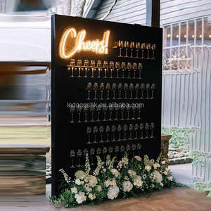 LEDA Nuevo Diseño Popular, Soporte de Pared para Copas de Champán de PVC Blanco, Decoración de Pared para Bodas, Soporte de Pared para Copas para Decoración de Eventos - Product Image 4