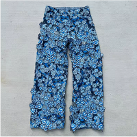 Ensemble streetwear pour homme en denim déchiré, jeans déchirés personnalisés et veste hip-hop, coordonnés de créateurs de luxe