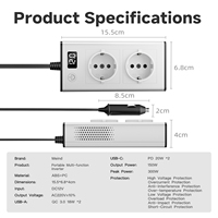 Convertisseur de tension de voiture 150W DC 12V vers 230V 240V, transformateur, adaptateur allume-cigare, chargeur onduleur pour ordinateur portable