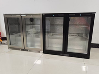 Réfrigérateur vertical commercial sous comptoir à double porte vitrée pour boissons, idéal pour les supermarchés et les épiceries, équipement de réfrigération pour boissons