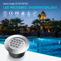 Lampu Sorot Taman Daya Tinggi 36W IP68 DC24V Dapat Diredupkan dengan Remote Control, Lampu LED Terpendam di Tanah, Lampu Kolam Renang