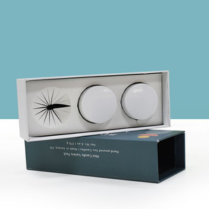 Cajas de Regalo de Cartón Rígido con Lazo y Papel Dorado de 3 Pulgadas, con Inserto de Espuma para Velas, Impresión en Relieve, Superventas - Product Image 2