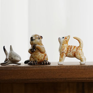 Miniaturas de Cerámica Pintadas a Mano, Decoraciones Creativas de Animales para Escritorio con un Toque de Alta Gama, Color Subesmaltado Seguro - Product Image 4