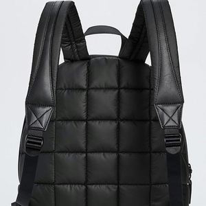 Large Waterproof Nylon Unisex <b>Backpack</b> Adjustable <b>Strap</b> Custom Quilted Design Students Fashionable Black Zipper Durable - Product Image 5
