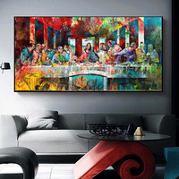Graffiti de grande taille pour décoration de salon, affiche imprimée, tableau mural, peinture du dernier dîner, pop Wall art