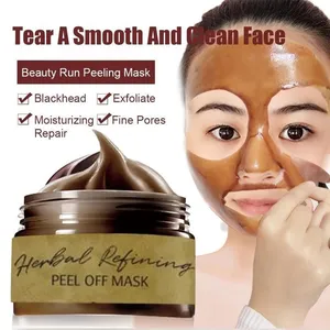 Hot Sale Herbal Refining Peel-Off-Maske 80/120g Mitesser-Reinigungs poren entfernen Schrumpfen der Hautpflege Peel Off Tearing Mask