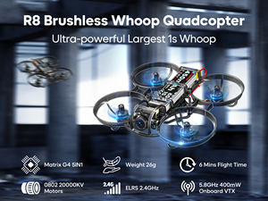 Startrc R8 छोटा हूप fpv रेसिंग ड्रोन-ब्रशलेस, एलर 2.4g, एनालॉग कैमरा | शुरुआती अनुकूल इनडोर क्वाडकोक्टर 1080p dvr - Product Image 2