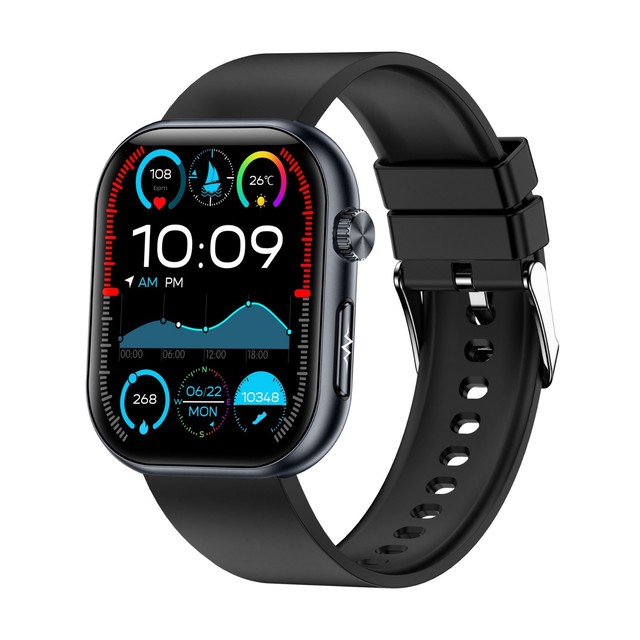 New ET587 Bluetooth Call Smart Watch ECG Body Temperature Blood Oxygen Health Monitoring Multi-motion Mode Silicone Metal