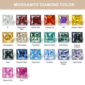 Moissanita Multicolor de Corte Princesa, Creada en Laboratorio, con Certificado GRA, Piedras Preciosas Sueltas para Joyería, Venta al Por Mayor RTS - Product Image 2