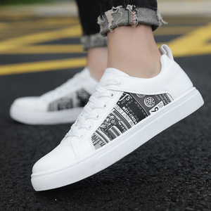 Nuevos zapatos de hombre a la moda que son versátiles. Versión coreana. Zapatillas bajas para niños. Zapatillas blancas informales. - Product Image 1