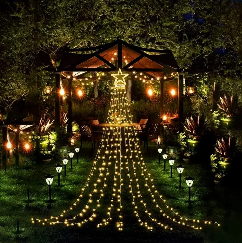 Waterfall LED Lighting String Lights Curtain Garland Fairy String Christmas Tree