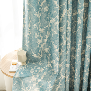 <span class=keywords><strong>Rideaux</strong></span> occultants Monet Apricot Whisper, bleu clair floral, à œillets, pour salon, style minimaliste, vente en gros au mètre - Product Image 4