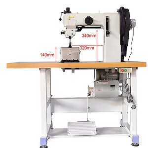 Máquina de coser de doble aguja con alimentación compuesta y base elevable BT-204-370-2S para trabajos extra pesados - Product Image 2