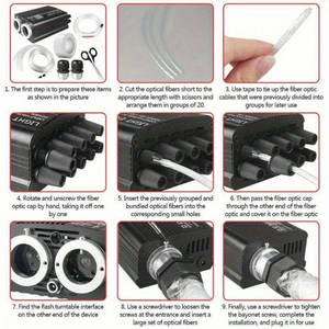 Đèn <span class=keywords><strong>LED</strong></span> trần xe hình bầu trời sao, bộ đèn trần RGBW nhấp nháy 1000 sao, chế độ nhấp nháy sao băng, đèn tạo không khí - Product Image 6