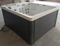 Bain à remous extérieur en acrylique de 1,7 m avec jets de massage air-eau, design traditionnel, sièges de baignoire, autoportant pour villa 1