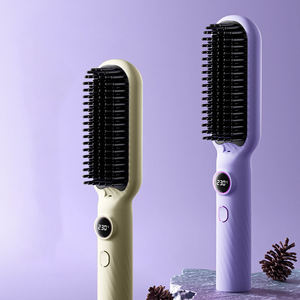 Lisseur de cheveux 2-en-1 à ions négatifs, peigne avec écran LCD, outil de coiffage électrique portable contrôlé par application, pour la maison et l'hôtel - Product Image 6