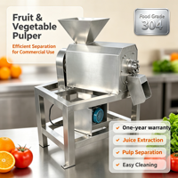 Fruit- en pitverwijderaar, -pulper en -afwerkmachine voor frambozen, guave, druiven, zuurzak, mango en appel puree.