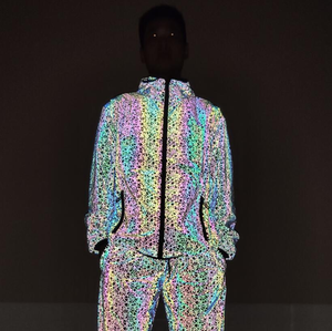 OEM مرحبا الرؤية الجديدة الأزياء العصرية الهيب هوب عش نمط الطباعة قوس قزح عاكس مفجر في الهواء الطلق الرجال streetwear سترة عادية - Product Image 1