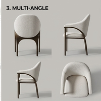 Chaise de salle à manger moderne en métal avec dossier incurvé, fauteuil sculptural de luxe pour projets de villas, hôtels et restaurants