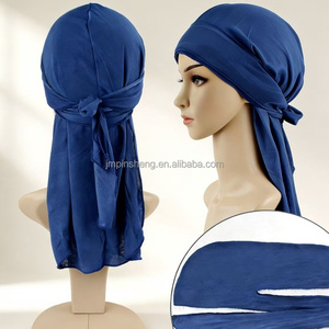 Vente en gros, livraison rapide : Foulard en satin, <span class=keywords><strong>Bonnet</strong></span>, Chapeau de pirate, Bonnets de chimiothérapie, Durag, Turban pour femmes musulmanes, couleur unie, soyeux, pour le sport et le cyclisme - Product Image 4
